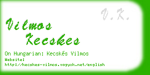 vilmos kecskes business card